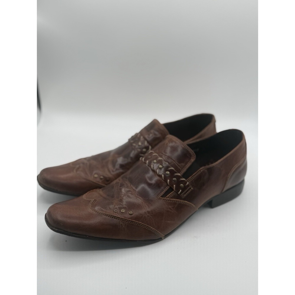 Men leather shoes Vero Guoio ITALY original origin Brown Shoe Size 13